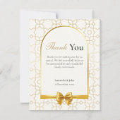 Gold Geometric Arch Photo Wedding Bedankkaart (Voorkant)
