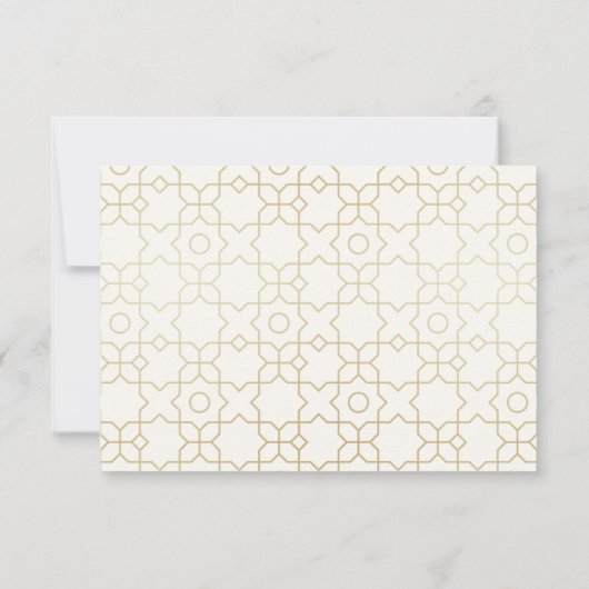 Gold Geometric Arch Wedding RSVP with QR Code (Achterkant)