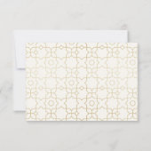 Gold Geometric Arch Wedding RSVP with QR Code Kaartje (Achterkant)