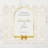 Gold Geometric Arch Wedding Sparkling Wine Labels Sparkling Wijnetiket (Enkel label)