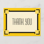 Gold Geometric Art Deco Dank u Briefkaart (Voorkant)