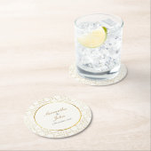 Gold Geometric Art Deco Pattern Wedding Ronde Kartonnen Onderzetter (Insitu)