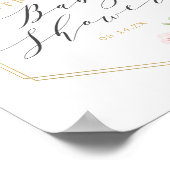 Gold Geometric Blush Floral Baby shower Welkom Poster (Hoek)