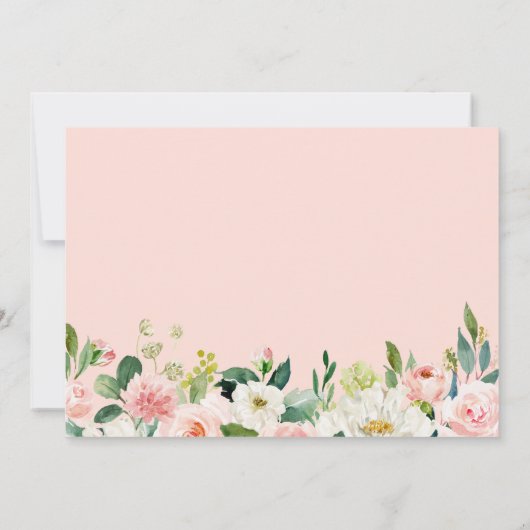 Gold Geometric Blush Floral Baptism Christening Bedankkaart (Achterkant)