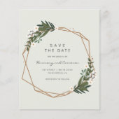 Gold Geometric Boho Budget Weddenschap Save the Da (Voorkant)
