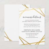 Gold Geometric Border Modern Hotel Info Informatiekaartje (Voorkant / Achterkant)