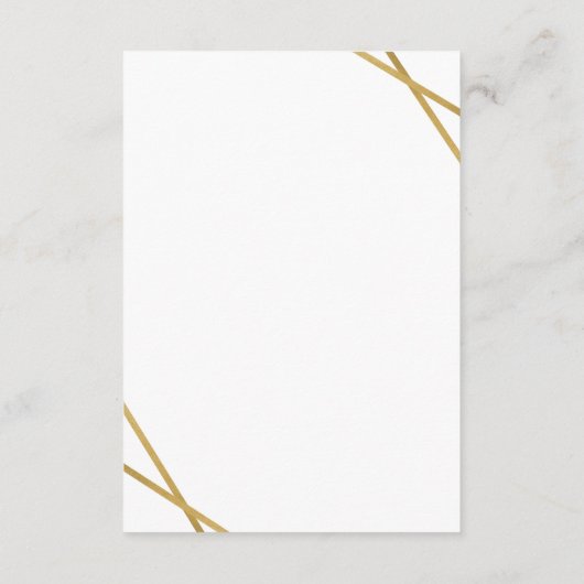 Gold Geometric Border Modern Hotel Info Informatiekaartje (Achterkant)