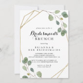 Gold Geometric Bridesmaids Brunch Shower Kaart (Voorkant)