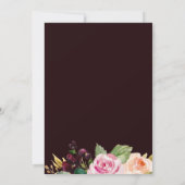 Gold Geometric Burgundy Floral Elopement Reception Kaart (Achterkant)