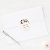 Gold Geometric Burgundy Floral Hartelijk dank Ronde Sticker (Envelop)