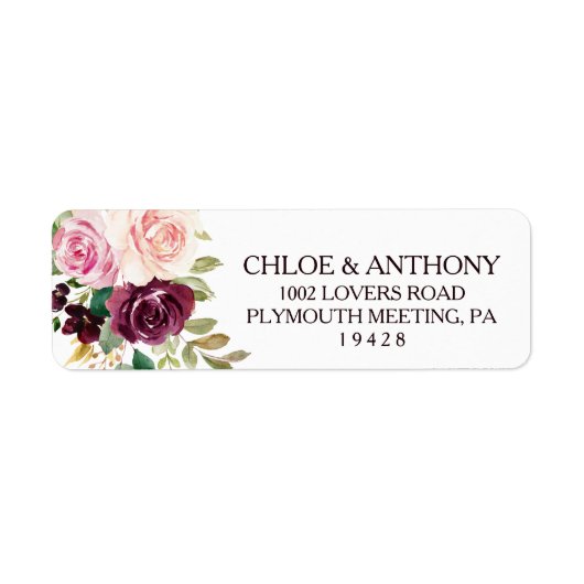 Gold Geometric Burgundy Return Label (Voorkant)