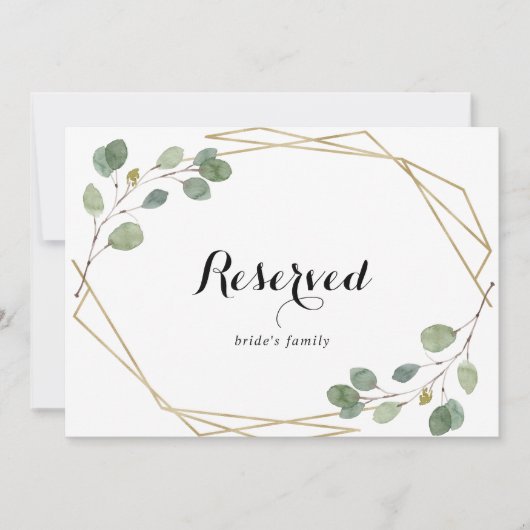 Gold Geometric Calligraphy Weddenschap Reserved Si (Voorkant)