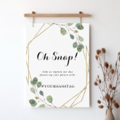 Gold Geometric Calligraphy Wedding Oh Snap Sign Poster