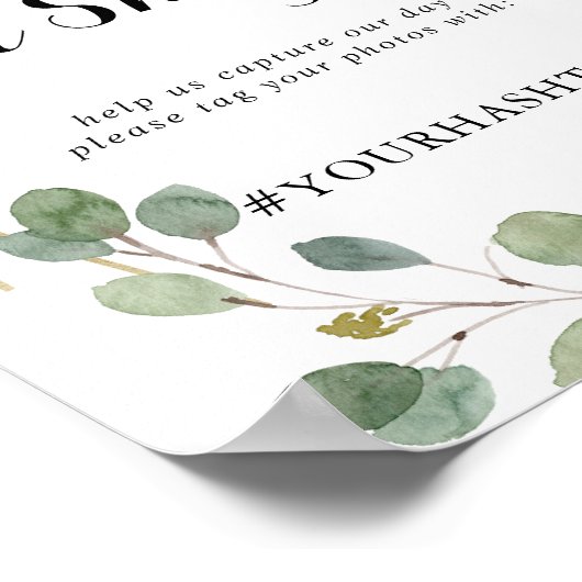 Gold Geometric Calligraphy Wedding Oh Snap Sign Poster (Hoek)