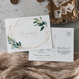 Gold Geometric Chic Eucalyptus Menu Keuze RSVP