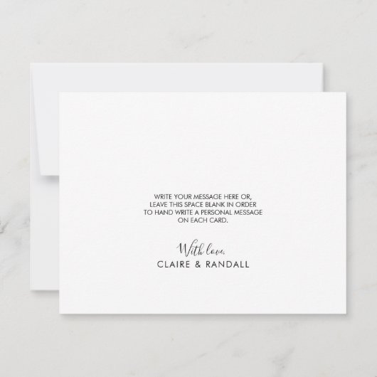 Gold Geometric Chic Eucalyptus Weddenschap Bedankkaart (Achterkant)