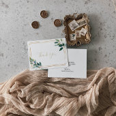 Gold Geometric Chic Eucalyptus Weddenschap Bedankkaart