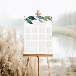 Gold Geometric Chic Foliage Weddenschap Poster