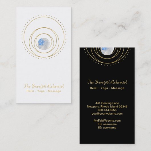 *~* Gold Geometric Cosmic Sacred Geometry Boho Visitekaartje (Voorkant / Achterkant)