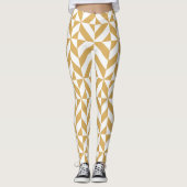 Gold Geometric Deco Pattern Leggings (Voorkant)