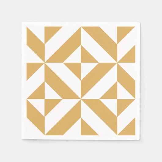 Gold Geometric Deco Pattern Servet (Voorkant)