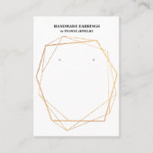 Gold Geometric Earring Display Visitekaartje (Voorkant)