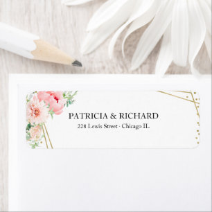 Gold Geometric Elegant Blush Floral Etiket
