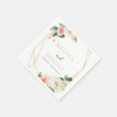 Gold Geometric Elegant Herfst Flowers Weddenschap Servet (Hoek)