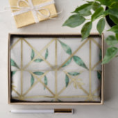 Gold Geometric Emerald Leaf Luxury Pattern Tissuepapier (Geschenk)
