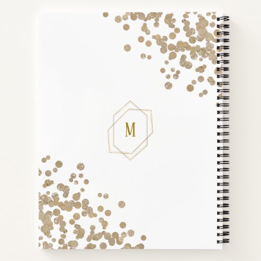 Gold Geometric en Glitter Custom Notitieboek (Achterkant)