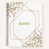 Gold Geometric en Glitter Custom Notitieboek (Voorkant)