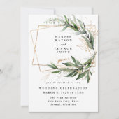 Gold Geometric Eucalyptus Elegant Greenery Moss Kaart (Voorkant)