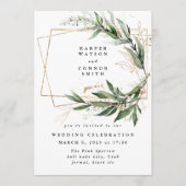 Gold Geometric Eucalyptus Elegant Greenery Moss Kaart (Voorkant)