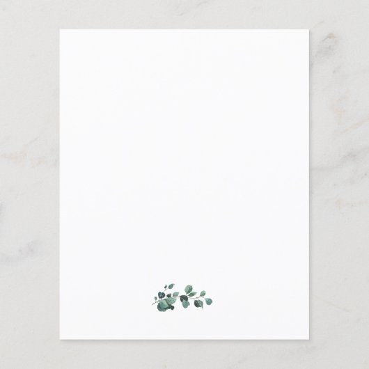 Gold Geometric, Eucalyptus Greenery Wedding Flyer (Achterkant)