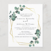 Gold Geometric, Eucalyptus Greenery Wedding Flyer (Voorkant)
