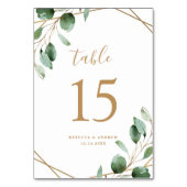Gold Geometric Eucalyptus Greenery Wedding Kaart (Achterkant)