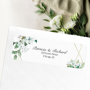Gold Geometric Floral Greenery Wedding Etiket