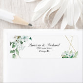 Gold Geometric Floral Greenery Wedding Etiket (Insitu)