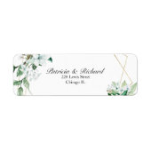 Gold Geometric Floral Greenery Wedding Etiket (Voorkant)