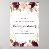 Gold Geometric Floral Rehearings Welkom Poster (Voorkant)