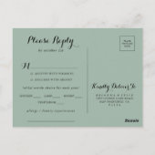 Gold Geometric Foliage Menu Keuze RSVP-Briefkaart (Achterkant)