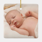 Gold Geometric Foto grootouders eerste Kerstmis Keramisch Ornament (Achterkant)