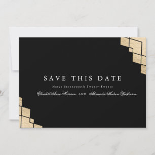 Gold Geometric Gatsby Calligrafie Foto Save The Date
