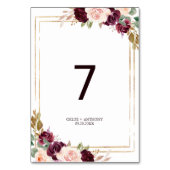 Gold Geometric Green Blush Burgundy Floral Wedding Kaart (Voorkant)