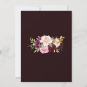 Gold Geometric Green Blush Burgundy Floral Wedding Kaart (Achterkant)