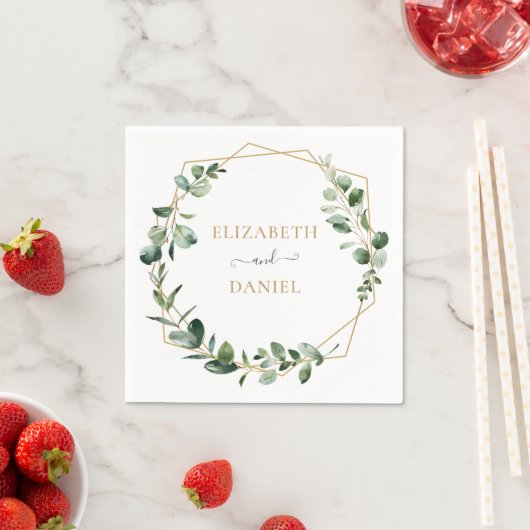 Gold Geometric Greenery Eucalyptus Specialized Servet (Insitu)