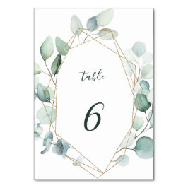 Gold Geometric Greenery Foliage Wedding Kaart