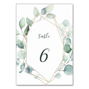 Gold Geometric Greenery Foliage Wedding Kaart
