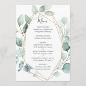 Gold Geometric Greenery Foliage Wedding Menu (Voorkant)