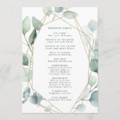 Gold Geometric Greenery Foliage Wedding Programmakaart (Achterkant)
